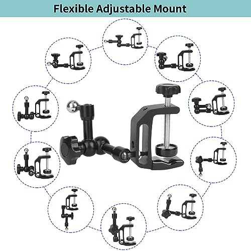 Mippko iPhone Mount for Desk/Table/Rod/Kitchen Cabinet,360°Adjustable Aluminum Alloy Phone Stand,Clip Holder Compatible with 3.5~7.5" iPhone/Nexus/HTC/Huawei/Smartphone - style: iPhone Mount