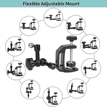 Mippko iPhone Mount for Desk/Table/Rod/Kitchen Cabinet,360°Adjustable Aluminum Alloy Phone Stand,Clip Holder Compatible with 3.5~7.5" iPhone/Nexus/HTC/Huawei/Smartphone - style: iPhone Mount