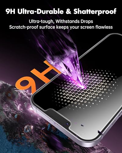 UNBREAKcable 4PCS Screen Protector for iPhone 14-2 Privacy Tempered Glass+2 Clear Glass Double Shatterproof [Easy Installation Frame] [9H Hardness] [Case Friendly] Anti-Scratch for iPhone 6.1 inch - size: iPhone 14