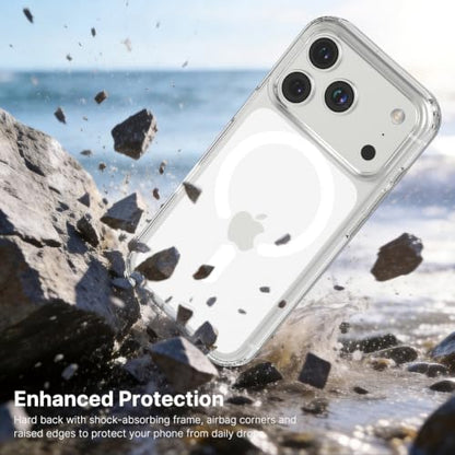 for iPhone 17 Clear Case and Detachable Magnetic Card Holder, Anti-Yellowing, Camera Control Button, 3-Card Wallet, Compatible with MagSafe, Shockproof Protection, Crystal Clear