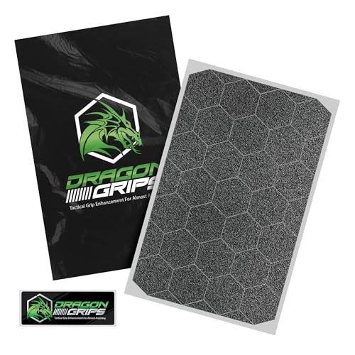 Dragon Grips Black Rubber Grip Tape - 25 Precut 1" Hex Griptape Stickers (Pack of 1), Non-Slip Adhesive for Cell Phones, Controllers, Guns, and Mouse Grip Tape, Rubberized Durable Texture, Made in USA - color: Black, size: 1" - 25pc 1 pack