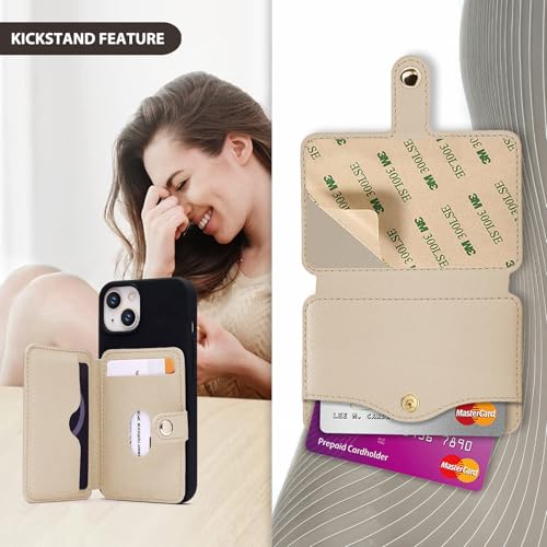 M-PlateauPhone Wallet Stick on with Sticky Adhesive for Phone - color: Khaki