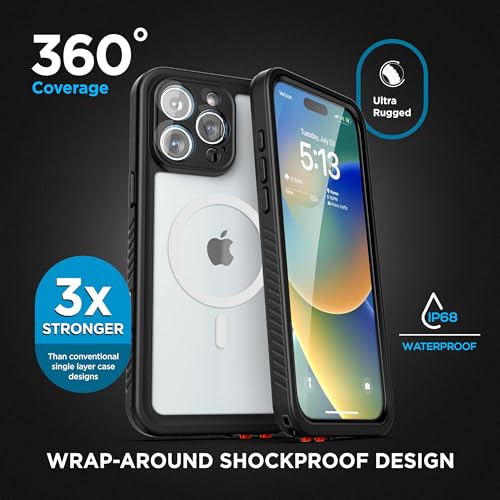 Encased Waterproof Belt Case for iPhone 16 Pro Max with Camera Control Button [Military Grade] IP-68 Full-Body Cover and Holster Clip, (Compatible with MagSafe) - size: iPhone 16 Pro Max