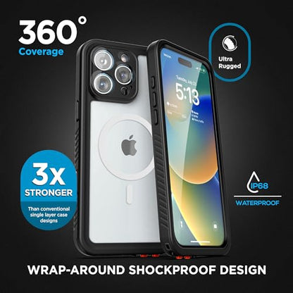 Encased Waterproof Belt Case for iPhone 16 Pro Max with Camera Control Button [Military Grade] IP-68 Full-Body Cover and Holster Clip, (Compatible with MagSafe) - size: iPhone 16 Pro Max