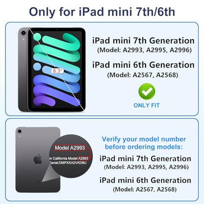 360° 4 Way Privacy Screen Protector for iPad Mini 7th/6th A17 Pro - color: iPad Mini 7th/ 6th Gen