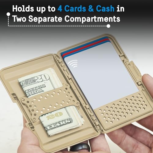 Pelican MagSafe Wallet for iPhone - Slim Magnetic Phone Wallet - Desert Tan | Heavy Duty MIL-STD Snap-On Magnetic Card Holder - Detachable Hard MagSafe Wallet for iPhone 17 Pro Max/16/15/14/13/Pixel 10 - color: Desert Tan, style: Protector