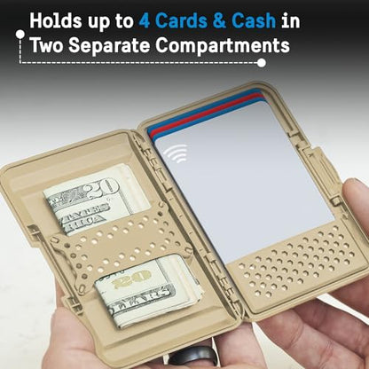 Pelican MagSafe Wallet for iPhone - Slim Magnetic Phone Wallet - Desert Tan | Heavy Duty MIL-STD Snap-On Magnetic Card Holder - Detachable Hard MagSafe Wallet for iPhone 17 Pro Max/16/15/14/13/Pixel 10 - color: Desert Tan, style: Protector