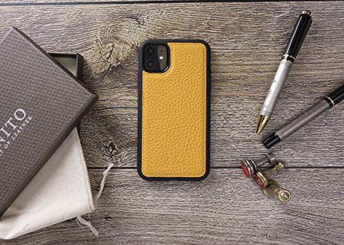 Venito Lucca Leather Case Compatible with iPhone 11 (6,1 inch) – Extra Secure with Padded Back Cover - Yellow - color: Yellow, size: iPhone 11
