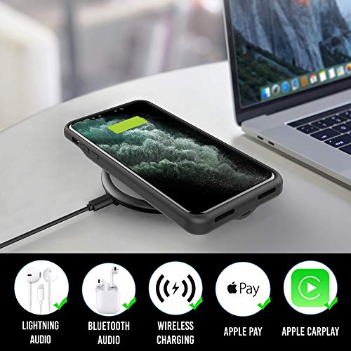 Alpatronix Battery Case for iPhone 12 Mini and iPhone13 Mini (5.4 inch), Slim Portable Protective Extended Charger Cover with Wireless Charging, Lightning Input, CarPlay - Matte Black - size: iPhone 12 mini & iPhone 13 mini (5.4 inch)