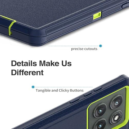 for Motorola Moto Edge 5G 2025 Case, Heavy Duty Protective Case with [3 in 1] Rugged Rubber Shockproof Protection Cover for Moto Edge 2025(Dark Blue/Green) - color: Dark blue/Green