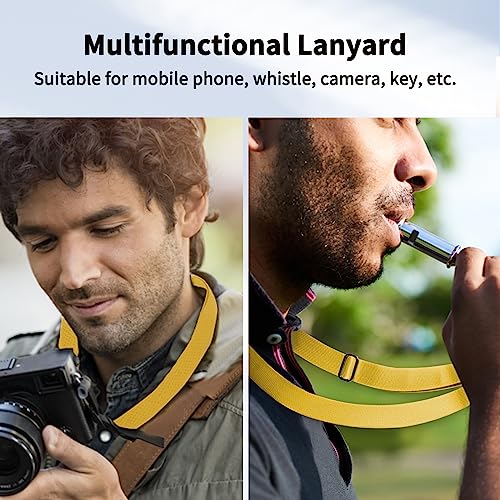 CACOE Phone Lanyard 2 Pcs-1 Pcs Adjustable Neck Strap,1 Pcs Wrist Strap,4 Pads,Universal Crossbody Multifuctional Cell Phone Lanyards Compatible with Most Smartphones(Yellow) - color: Yellow