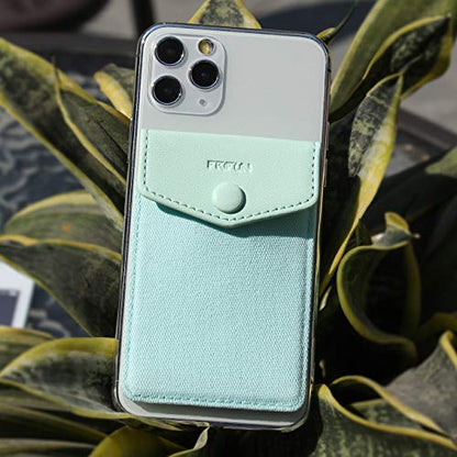 Ultra-Slim Self Adhesive Credit Card Leather Wallet - color: Mint