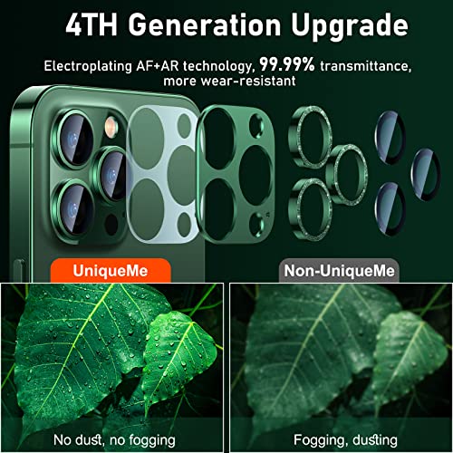 UniqueMe for iPhone 13 Pro/13 Pro Max Camera Lens Protector - Alpine Green - color: Alpine Green (bling circle)