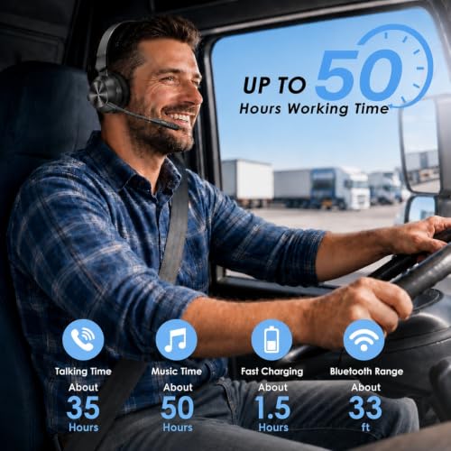 Trucker Bluetooth Headset, Wireless Headset with Microphone