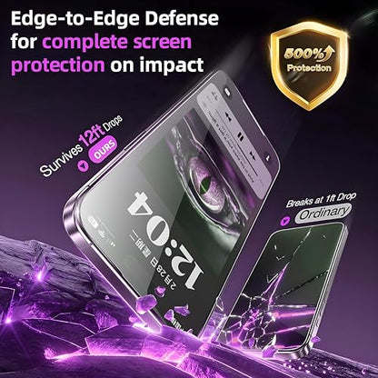 2+2 Pack for iPhone 16 Privacy Screen Protector with Camera Lens Protector，9H Tempered Glass，True25°Anti Spy， Full Coverage Case Friendly
