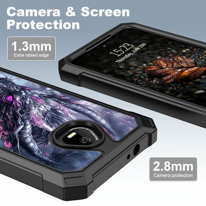 for Schok Volt Sv67q Sv67332 Case with Screen Protector, Military Grade Drop Protection, Dual Layer Hybrid Shockproof Protection TPU Phone Case for Schok Volt Sv67q, Dragon and Lotus - color: Dragon and Lotus