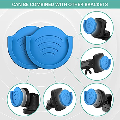 pop-tech Phone Grip for Socket Holder, 2 Pack Silicone Car Phone Mount Adhesive for Collapsible Grip & Stand with 3M Adhesive Replacement for Car Dashboard, Desk, Wall, Home, Office Blue - color: Blue