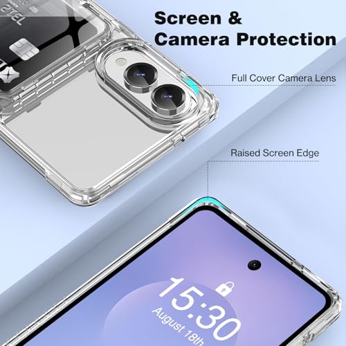 ACANDYA for Samsung Galaxy S25 Edge Case Wallet Clear with Card Holder Protective Shockproof Anti-Scratch Anti-Yellow Heavy Duty Protection Cover for Samsung Galaxy S25 Edge 6.7 inch Transparent - size: for Galaxy S25 Edge