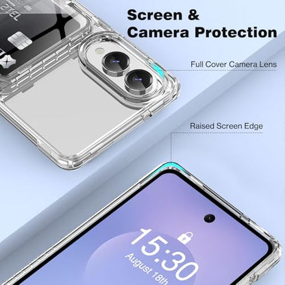 ACANDYA for Samsung Galaxy S25 Edge Case Wallet Clear with Card Holder Protective Shockproof Anti-Scratch Anti-Yellow Heavy Duty Protection Cover for Samsung Galaxy S25 Edge 6.7 inch Transparent - size: for Galaxy S25 Edge