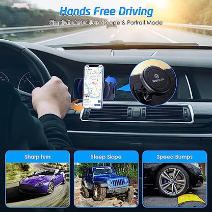 Magnetic Car Mount [2-Pack] - Universal Stick-On Dashboard Magnetic Phone Holder for Car, Strong Magnet Mount for Cell Phones & Mini Tablets with Swift-Snap Technology