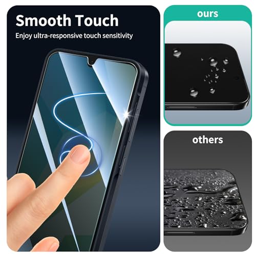 Privacy Screen Protector for Samsung A16/A26/A17, Anti-Spy Tempered Glass, Double Shatterproof 9H Hardness, Private Black Dark Protection, Anti-Scratch Impact Resistant Case-Friendly - 3 Pack - color: A16/A26/A17 Black
