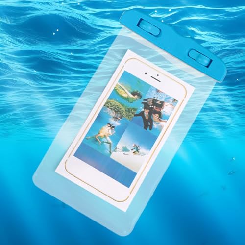 Phone Waterproof Pouch Touchscreen Compatible Cycling Smartphone Bag for Beach Cruise Vacation Swimming Kayaking Diving Travel Blue - color: Blue
