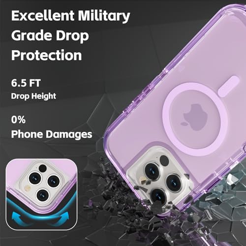 Follaroma Magnetic for iPhone 16 Pro Case, Heavy Duty Phone Cases, Purple | Compatible with MagSafe, Heavy Duty Shock proof Protection, Military-Grade Anti-Drop, Dual Layer Transparent Protective Cover - color: Purple, size: iPhone 16 Pro 6.3''