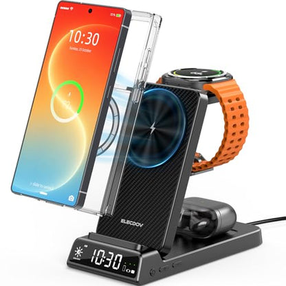 Magnetic Wireless Charger for Samsung, Charging Station for Galaxy S26 - color: Carbon Fiber Black