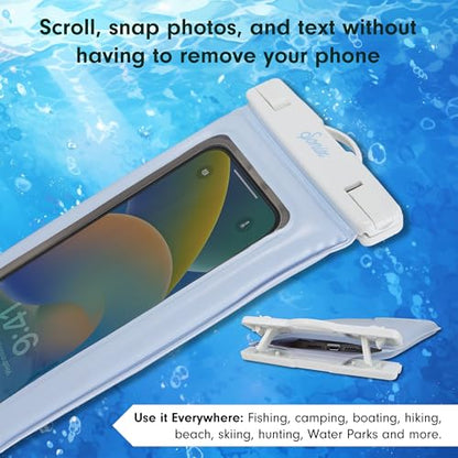 Sonix Waterproof Phone Pouch - Floating Phone Case Dry Bag w/Crossbody Lanyard - Beach Cruise Travel Essentials - Compatible w/All Devices, Touchscreen Friendly | Jelly Blue - color: Jelly Blue