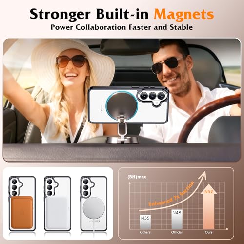 Compatible with Clear Samsung Galaxy S26 Case with 360° Invisible Magnetic Ring Stand [Compatible with Mag-Safe] Shockproof Plating Phone Case for S26 6.3",Black - color: Black, size: Samsung Galaxy S26
