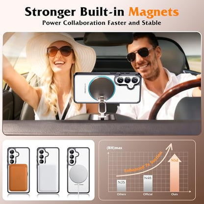 Compatible with Clear Samsung Galaxy S26 Plus Case with 360° Invisible Magnetic Ring Stand [Compatible with Mag-Safe] Shockproof Plating Phone Case for S26+ 6.7",Black - color: Black, size: Samsung Galaxy S26 Plus