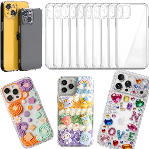 stino DIY Phone Junk Case for iPhone, 10 Pack Clear Cases, Crystal Transparent Junk Case Supplies (for iPhone 14/15 Plus) - size: for Iphone 14/15 Plus