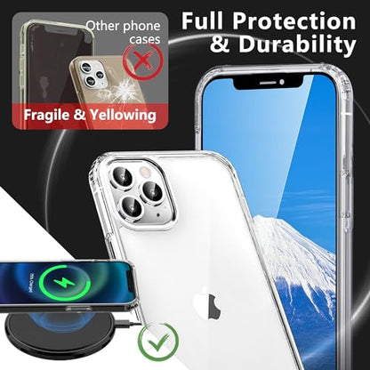 ONES for iPhone 11 Pro Slim Case Clear, [PC + TPU Hybrid][Compatible with MagSafe][Military-Grade Drop Protection][Anti-Yellowing], Shockproof Silicone Hard Cover, Transparent Case - color: HD Highly Clear, size: iPhone 11 Pro
