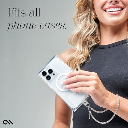 Case-Mate Phone Charm Wrist Strap with Silver Chain - Dainty Silver Chain | Detachable Anti-Theft Phone Strap - Hands-Free iPhone Wrist Strap for Women - Phone Chain Wristlet for Galaxy, Pixel & More - color: Dainty Silver Chain