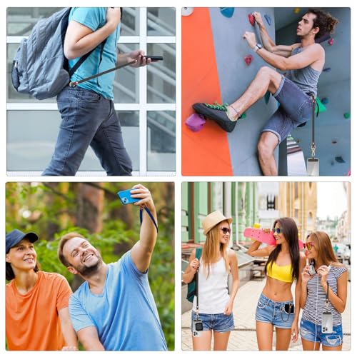 Hovmwey Stretchy Phone Lanyard Tether, 2 Pack Phone Leash Anti-theft Phone Strap for Anti-drop Outdoor Hiking Cycling Climbing Universal for Most Cell Phones, Space Gray - color: Space Gray