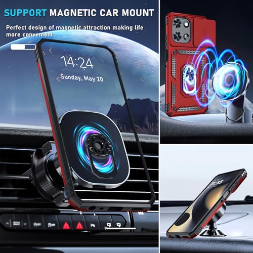 for Moto G Power 5G 2026/2025 Case Built in Slide Camera Cover Red - color: Red, size: Moto G Power 5G(2025)