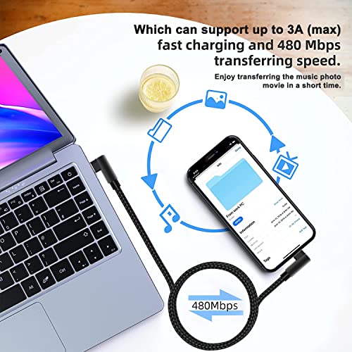 USB C to Lightning Cable 3ft MFi Certified 90 Degree iPhone Charger 3 Pack - size: 3FT