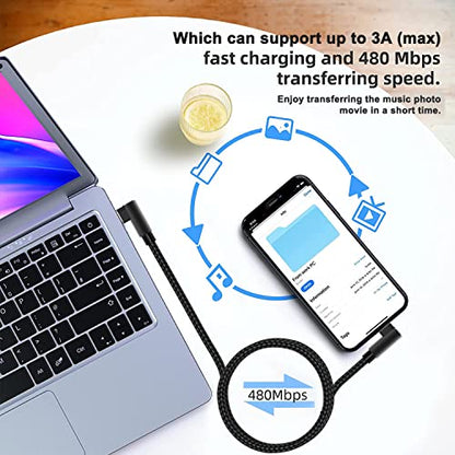 USB C to Lightning Cable 3ft MFi Certified 90 Degree iPhone Charger 3 Pack - size: 3FT