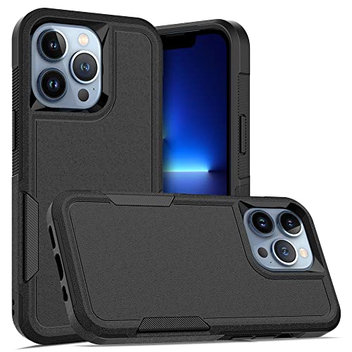 Heavy‑Duty Rugged Anti‑Drop Shockproof Protective Phone Case for iPhone 13 Pro, Durable Protective Shell, Black - color: Black, size: iPhone 13 Pro