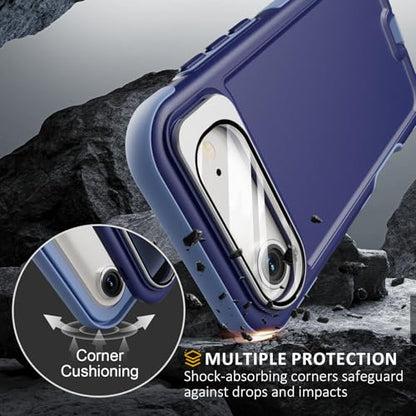 Follaroma Magnetic for iPhone 17 Air Case with Camera Stand, Blue-Purple | Built-in Glass Camera Cover,Compatible with MagSafe,Heavy Duty Shockproof Protective,Military-Grade Anti-DropDual Layer Cover - color: Blue-Purple, size: iPhone 17 Air 6.5''