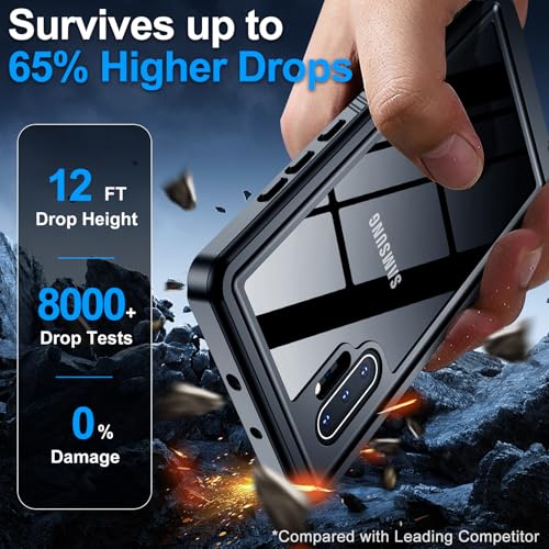 xiwxi for Samsung Galaxy Note 10 Plus Case Waterproof,[IPX8 Underwater Case][Full Body Shockproof & Military Dropproof] Built-in Screen Protector for Samsung Note 10 Plus 6.8 inch-Black - size: For Samsung Note 10 Plus-6.8"