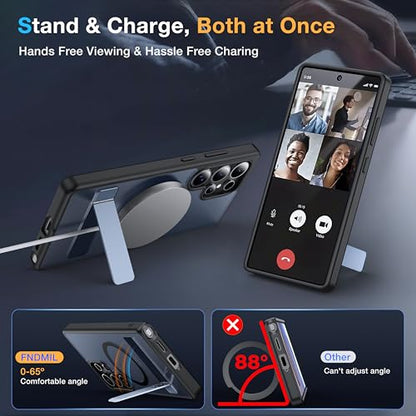 for Samsung Galaxy S25 Ultra Case with MagSafe - color: Black, size: Galaxy S25 Ultra with Stand