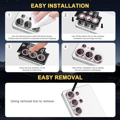Camera Lens Protector for Samsung Galaxy S26 Ultra, Glitter Pink - color: Glitter Pink