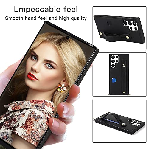 CCSmall Crossbody Case for Samsung Galaxy S23 Ultra w Card Holder KB Black - color: Black, size: Galaxy S23 Ultra
