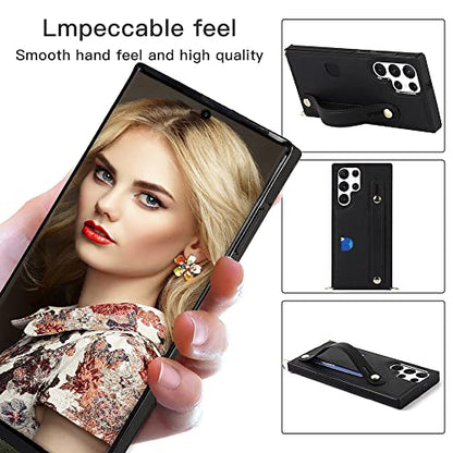 CCSmall Crossbody Case for Samsung Galaxy S23 Ultra w Card Holder KB Black - color: Black, size: Galaxy S23 Ultra