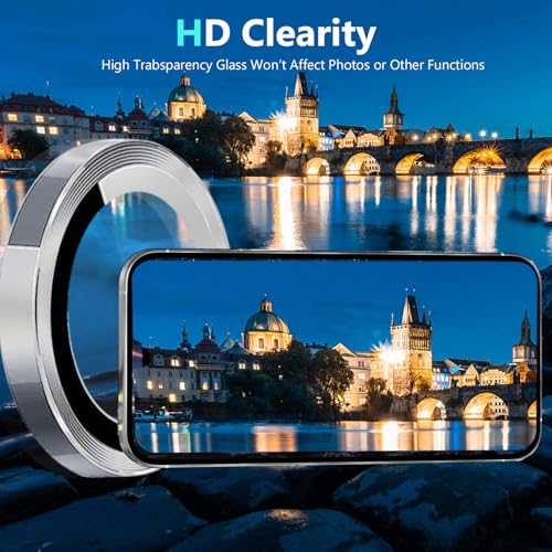 Zeking (2 Set) for Motorola Razr 60/ Razr 2025 Camera Lens Protector, Scratch-Resistant HD Clarity Ultra-Thin 9H Tempered Glass with Aluminum Edging, Individual Metal Lens Cover (Silver) - color: Silver