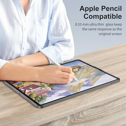 SPARIN Screen Protector for iPad Pro 12.9 [2022/2021/2020-6th/5th/4th] | 2pcs Camera Lens Protector+ 2pcs Tempered Glass for iPad Pro 12.9 inch, Support Apple Pencil & Case Friendly - size: iPad Pro 12.9 inch 4th/5th/6th