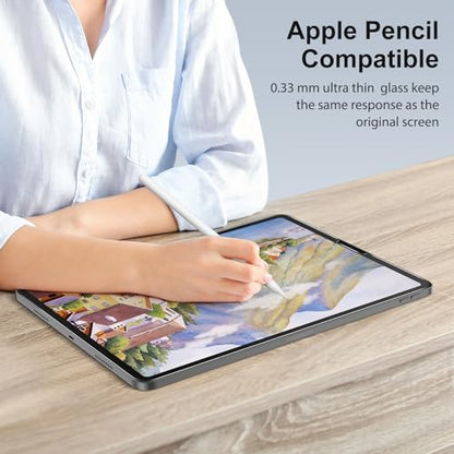 SPARIN Screen Protector for iPad Pro 12.9 [2022/2021/2020-6th/5th/4th] | 2pcs Camera Lens Protector+ 2pcs Tempered Glass for iPad Pro 12.9 inch, Support Apple Pencil & Case Friendly - size: iPad Pro 12.9 inch 4th/5th/6th