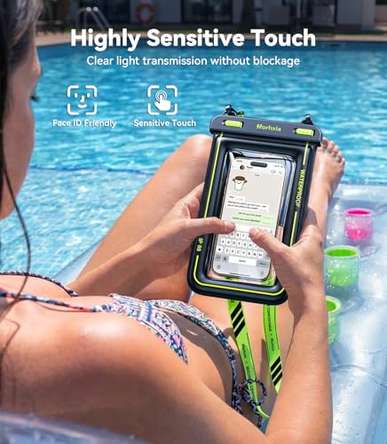 Rorhxia [Enjoy Superior Waterproof Freedom] IP68 Waterproof Phone Pouch Double Space Floating Waterproof Phone Case with Lanyard Dry Bag for iPhone 17 Pro Max 16 15 S26 Travel Beach & Water Adventures