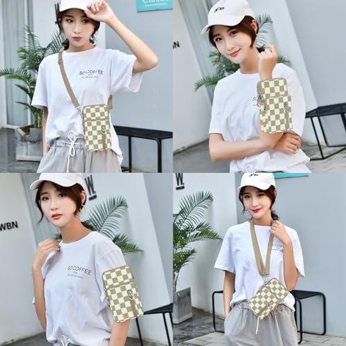 BIAOTIE Lightweight Small Crossbody bags Cell Phone Purses Travel Pouch Shoulder Bag for Women - color: Beige Check